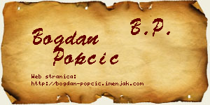 Bogdan Popčić vizit kartica